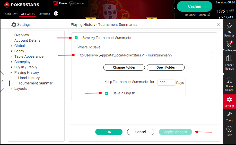 Spin Equity - TournSummary PokerStars - Save